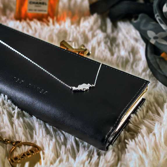 Aquarius jewellery gift box set sterling silver 925 necklace and earrings – on model | LoveYours Collection