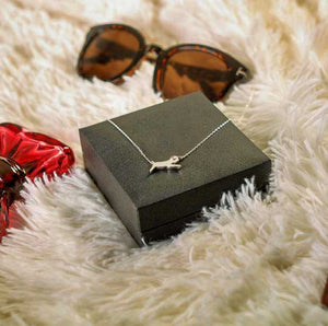 Aries constellation necklace sterling silver 925 Swarovski crystals – flatlay | LoveYours Collection