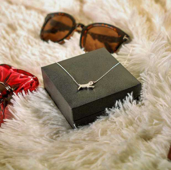 Aries constellation necklace sterling silver 925 Swarovski crystals – flatlay | LoveYours Collection