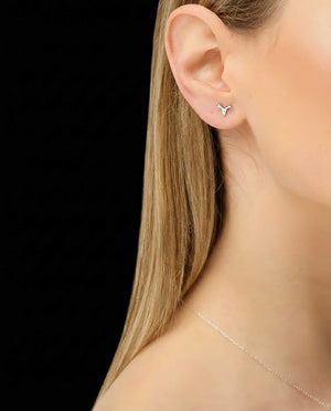 Aries zodiac earrings sterling silver 925 Swarovski crystals – close up | LoveYours Collection