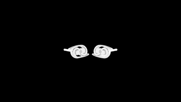 Cancer zodiac earrings sterling silver 925 Swarovski crystals – detail view | LoveYours Collection