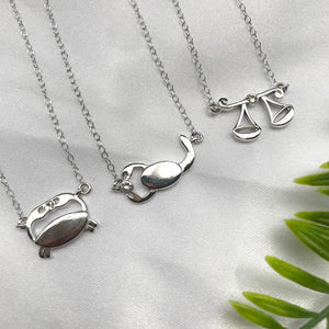 Scorpio constellation necklace sterling silver 925 Swarovski crystals – on model | LoveYours Collection