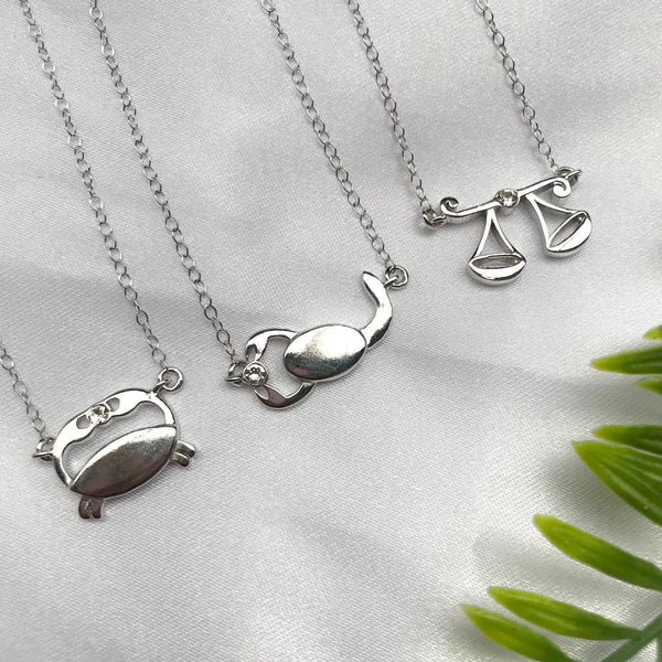 Scorpio constellation necklace sterling silver 925 Swarovski crystals – on model | LoveYours Collection