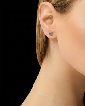 Cancer zodiac earrings sterling silver 925 Swarovski crystals – close up | LoveYours Collection