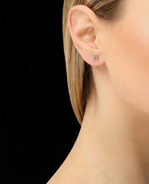 Gemini zodiac earrings sterling silver 925 Swarovski crystals – close up | LoveYours Collection