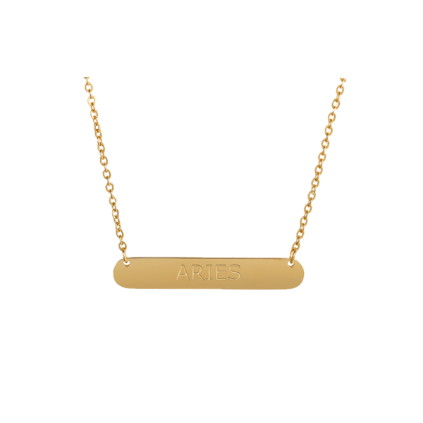Gold zodiac necklace star sign jewellery – detail view | LoveYours Collection
