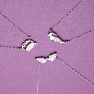 Capricorn jewellery gift box set sterling silver 925 necklace and earrings – on model | LoveYours Collection