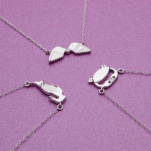 Cancer jewellery gift box set sterling silver 925 necklace and earrings – on model | LoveYours Collection