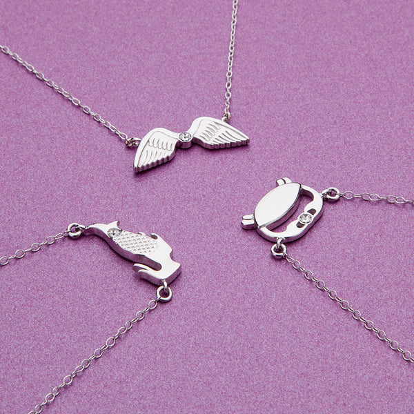 Cancer constellation necklace sterling silver 925 Swarovski crystals – flatlay | LoveYours Collection
