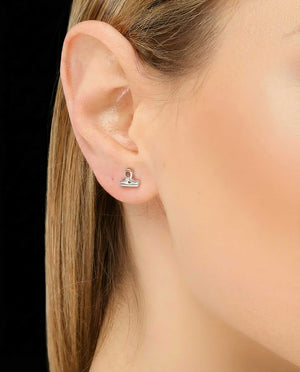 Libra zodiac earrings sterling silver 925 Swarovski crystals – close up | LoveYours Collection