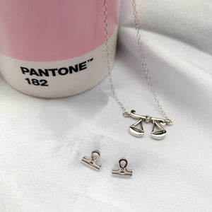 Libra zodiac earrings sterling silver 925 Swarovski crystals – clasp and crystal detail | LoveYours Collection