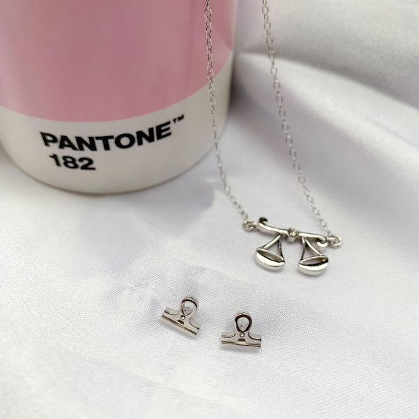 Libra zodiac earrings sterling silver 925 Swarovski crystals – clasp and crystal detail | LoveYours Collection