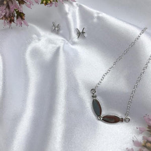 Pisces jewellery gift box set sterling silver 925 necklace and earrings – front view | LoveYours Collection