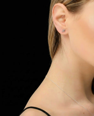 Scorpio zodiac earrings sterling silver 925 Swarovski crystals – close up | LoveYours Collection