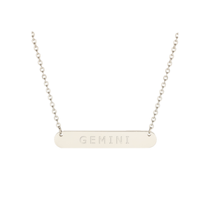 Libra sterling silver necklace Swarovski crystals – on model | LoveYours Collection