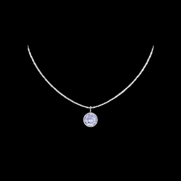 Birthstone necklace sterling silver personalised jewellery – back view | LoveYours Collection