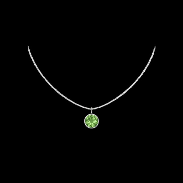Birthstone necklace sterling silver personalised jewellery – on model | LoveYours Collection