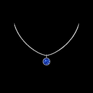 Birthstone necklace sterling silver personalised jewellery – front view | LoveYours Collection