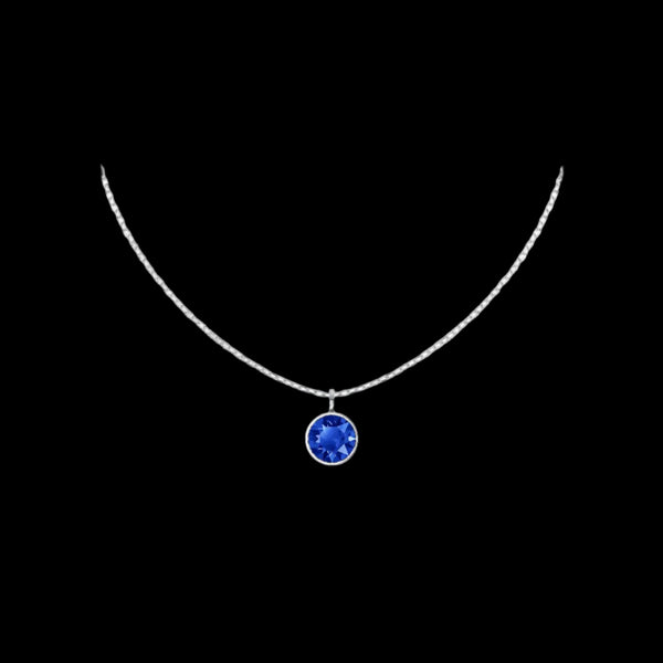Birthstone necklace sterling silver personalised jewellery – front view | LoveYours Collection