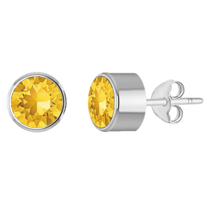 Birthstone earrings sterling silver personalised – back view | LoveYours Collection