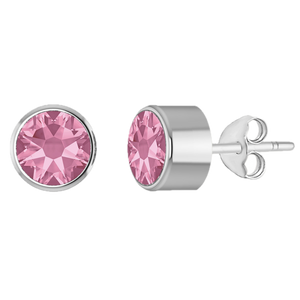 Birthstone earrings sterling silver personalised – on model | LoveYours Collection