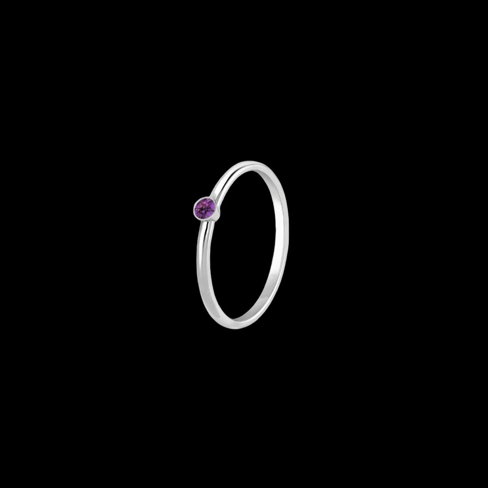 Birthstone ring sterling silver star sign | LoveYours Collection