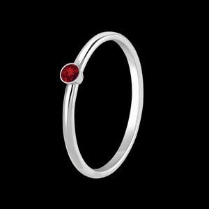 Birthstone ring sterling silver star sign – front view | LoveYours Collection