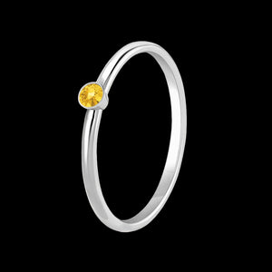 Birthstone ring sterling silver star sign – back view | LoveYours Collection