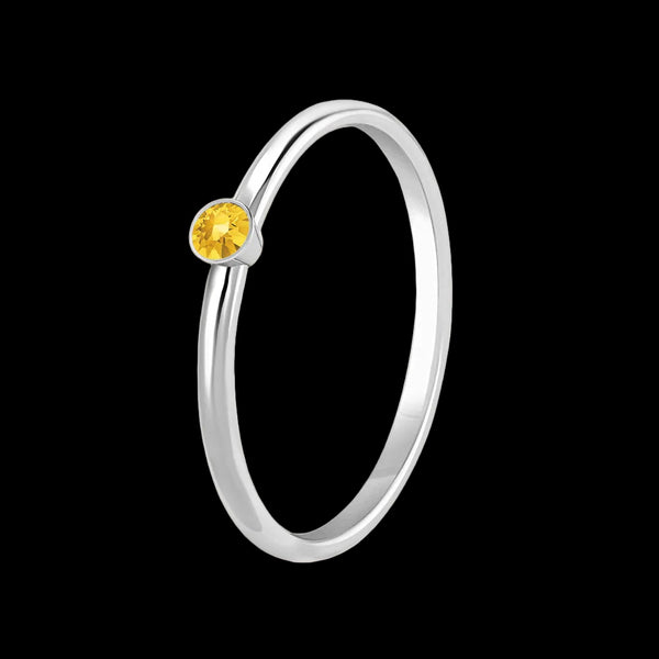 Birthstone ring sterling silver star sign – back view | LoveYours Collection