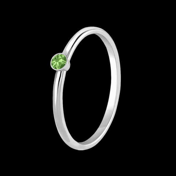 Birthstone ring sterling silver star sign – flatlay | LoveYours Collection