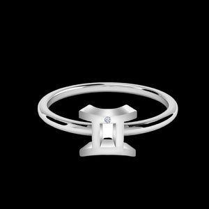 Star sign ring sterling silver zodiac – clasp and crystal detail | LoveYours Collection