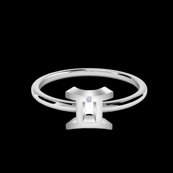 Star sign ring sterling silver zodiac – clasp and crystal detail | LoveYours Collection