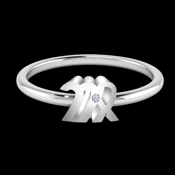 Star sign ring sterling silver zodiac – back view | LoveYours Collection