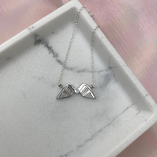 Virgo jewellery gift box set sterling silver 925 necklace and earrings – back view | LoveYours Collection