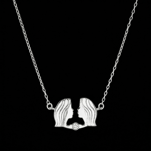 Gemini jewellery gift box set sterling silver 925 necklace and earrings – detail view | LoveYours Collection