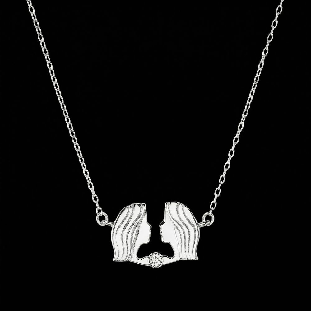 Gemini constellation necklace sterling silver 925 Swarovski crystals | LoveYours Collection
