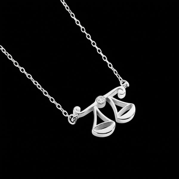 Libra jewellery gift box set sterling silver 925 necklace and earrings – detail view | LoveYours Collection