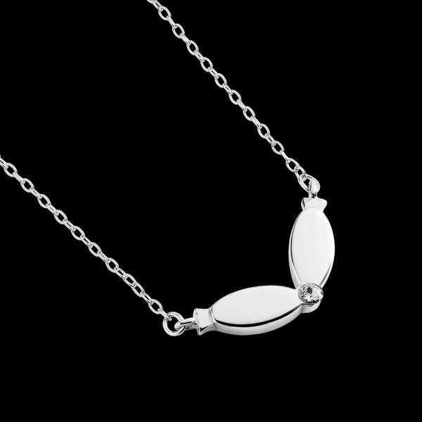 Pisces jewellery gift box set sterling silver 925 necklace and earrings – flatlay | LoveYours Collection