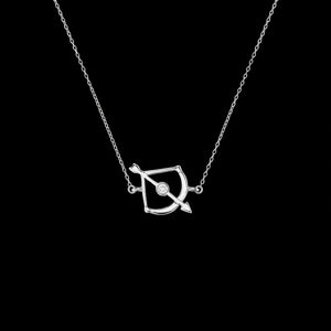 Sagittarius jewellery gift box set sterling silver 925 necklace and earrings – front view | LoveYours Collection