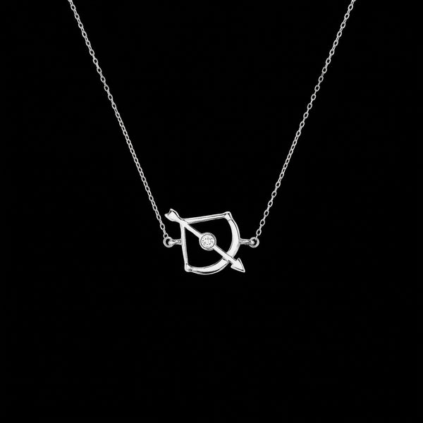 Sagittarius jewellery gift box set sterling silver 925 necklace and earrings – front view | LoveYours Collection