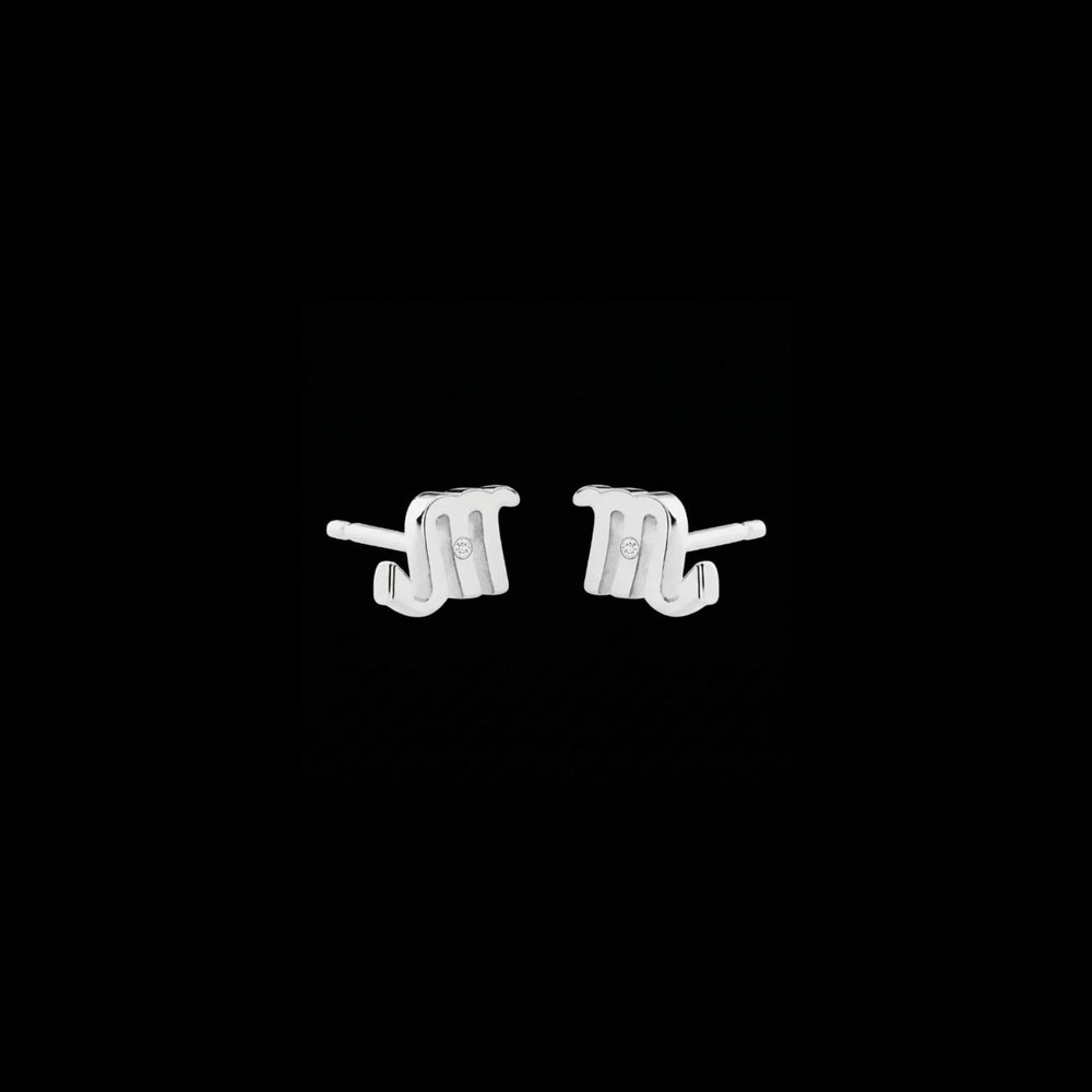 Scorpio zodiac earrings sterling silver 925 Swarovski crystals | LoveYours Collection