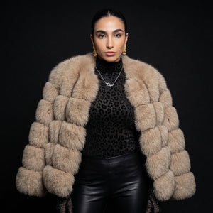 Velour FOX Fur | Coffee – clasp and crystal detail | LoveYours Collection