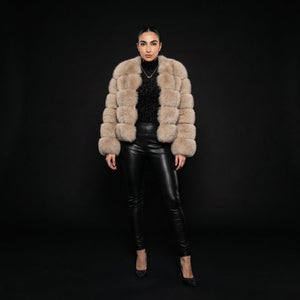 Velour FOX Fur | Coffee – on model | LoveYours Collection