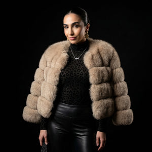 Velour FOX Fur | Coffee – flatlay | LoveYours Collection