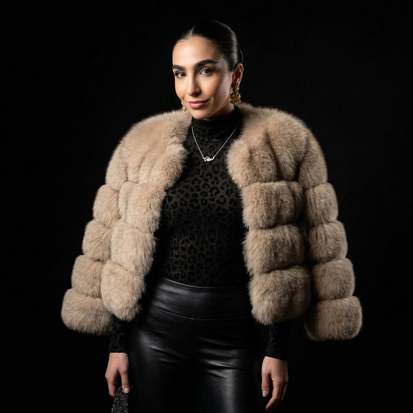 Velour FOX Fur | Coffee – flatlay | LoveYours Collection