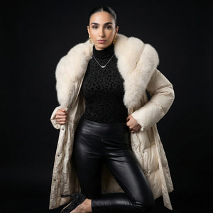 Velour FOX Fur | Cream – close up | LoveYours Collection