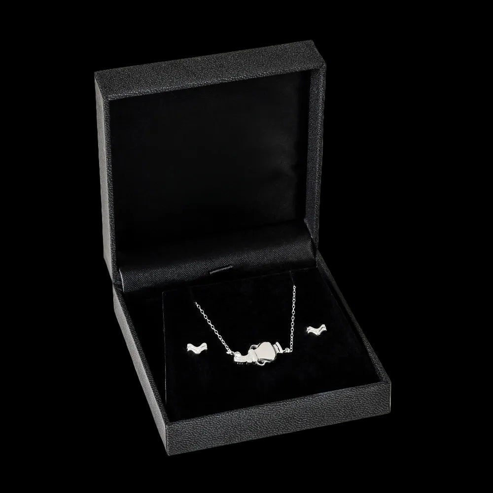 Aquarius jewellery gift box set sterling silver 925 necklace and earrings | LoveYours Collection