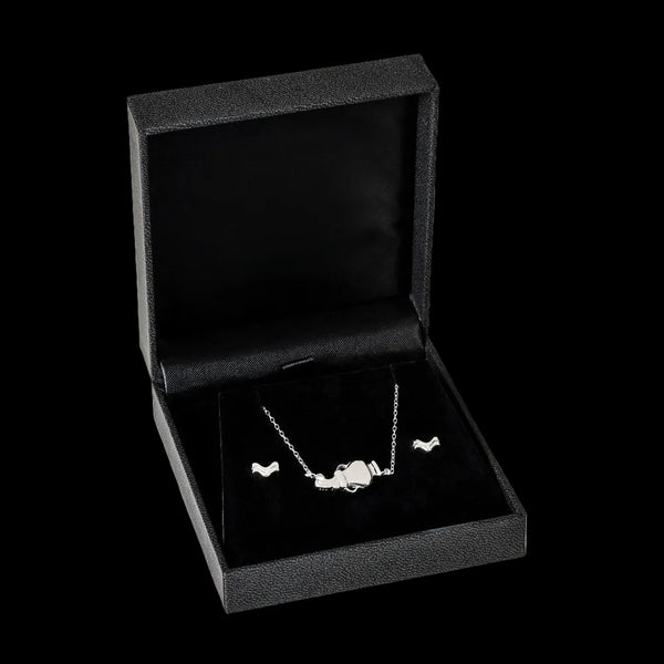 Aquarius jewellery gift box set sterling silver 925 necklace and earrings | LoveYours Collection