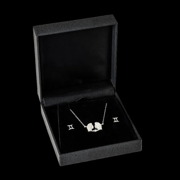 Gemini jewellery gift box set sterling silver 925 necklace and earrings | LoveYours Collection