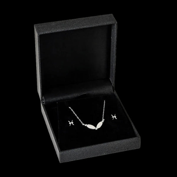 Pisces jewellery gift box set sterling silver 925 necklace and earrings | LoveYours Collection